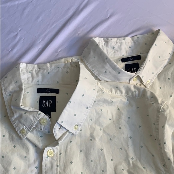 Gap Button Down Shirt Green Diamond Pattern - Picture 9 of 9